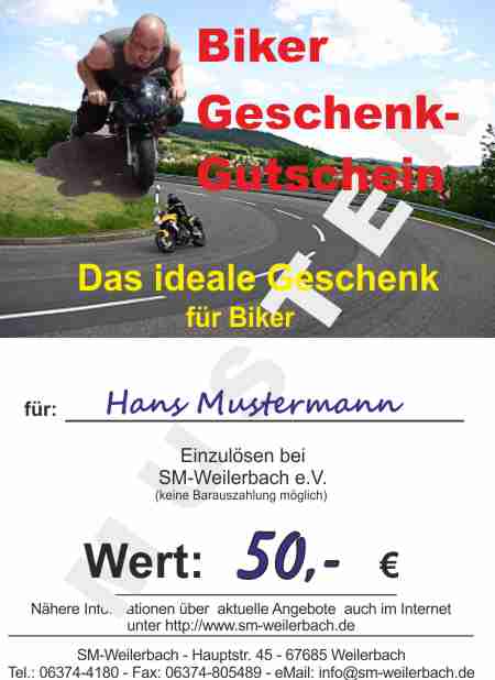 Biker Geschenkgutschein