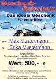 Biker Geschenkgutschein 500 EUR